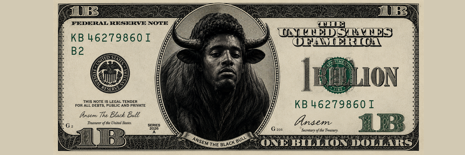 The Black Bull Billion Dollar Federal Reserve Note featuring Ansem and the Black Bull